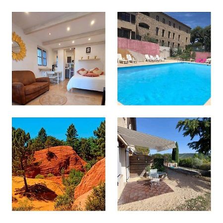 Logement D'Exception Pres Du Colorado Provencal Dans Une Residence Au Calme Avec Piscine Offrant Une Vue Imprenable Sur Le Luberon Depuis Sa Terrasse Viens Ngoại thất bức ảnh